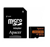 Карта пам'яті microSDXC (UHS-1 U3) Apacer A2 128Gb class 10 V30 (R100MB/s, W80MB/s) (adapter SD)