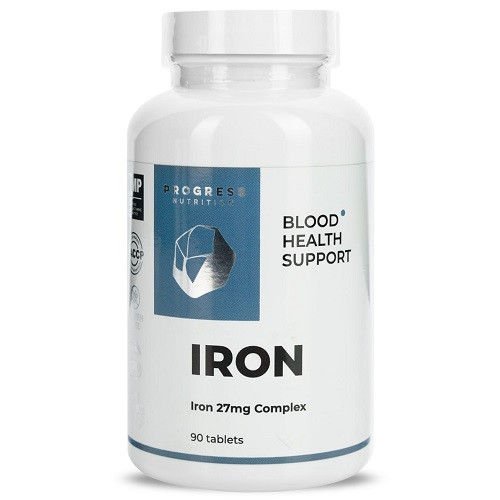 Сульфат заліза Progress Nutrition Iron 27 mg Complex (90 таблеток.), фото 1