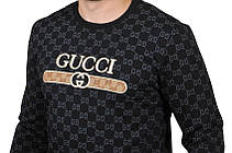 Світшот чоловічий Gucci 24-24K-9411 чорний, фото 6