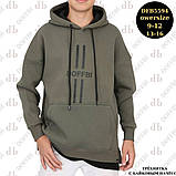 Чорна тепла кофта худі на байці для хлопчиків 164,176 зросту DOFFBI Туреччина, фото 3