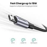 Кабель UGREEN US290 Micro USB 2.0 Cable 1M Metal/Black (UGR-60146), фото 4
