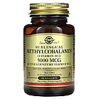 Solgar, сублінгвальний метилкобаламін (вітамін В12), 5000 мкг, 60 капсул