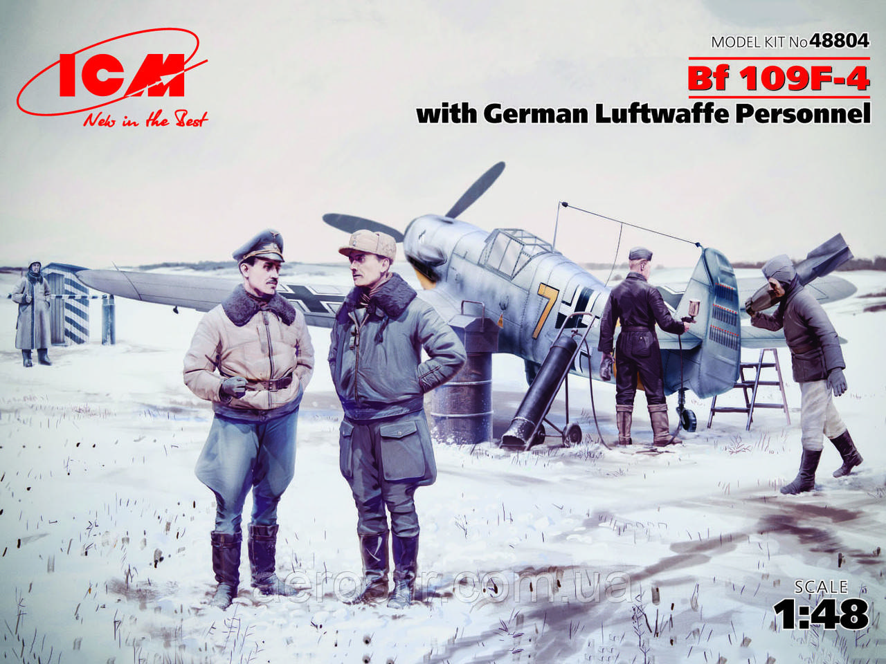Bf-109F-4 з німецьким персоналом Люфтваффе 1/48 Icm 48804