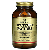 Solgar, ліпотропні фактори, 100 таблеток