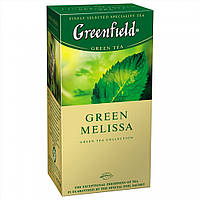 Чай Грінфілд Green Melissa зелений китайський з м'ятою і мелісою 25 пакетів по 1.5 г
