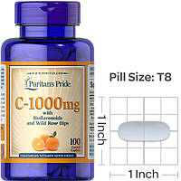 Вітамін С 1000 Puritan's Pride C-1000 mg with bioflavonoids and wild rose hips 100 таблеток