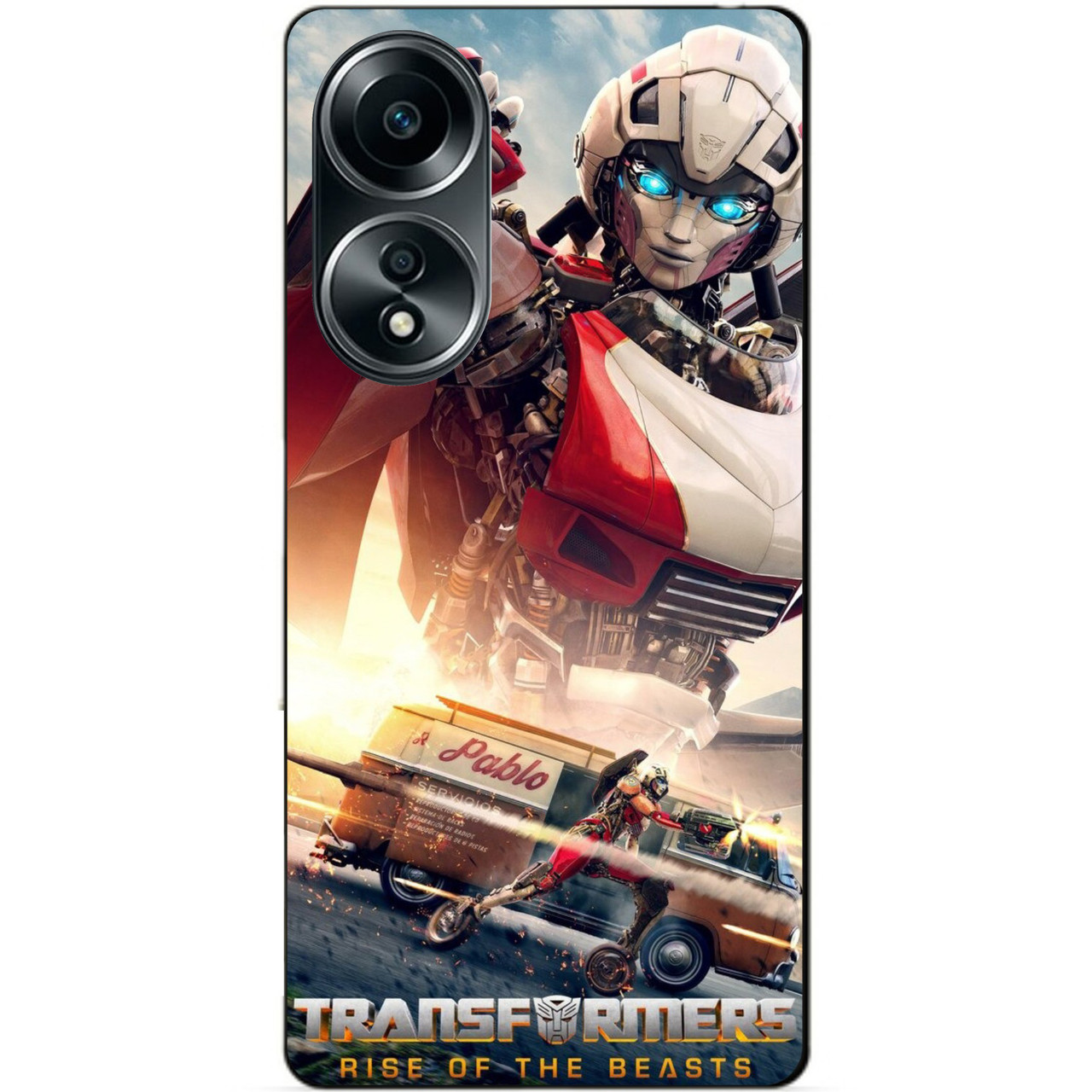 Силіконовий бампер чохол для Oppo A58 з малюнком Арсі Трансформери Transformers