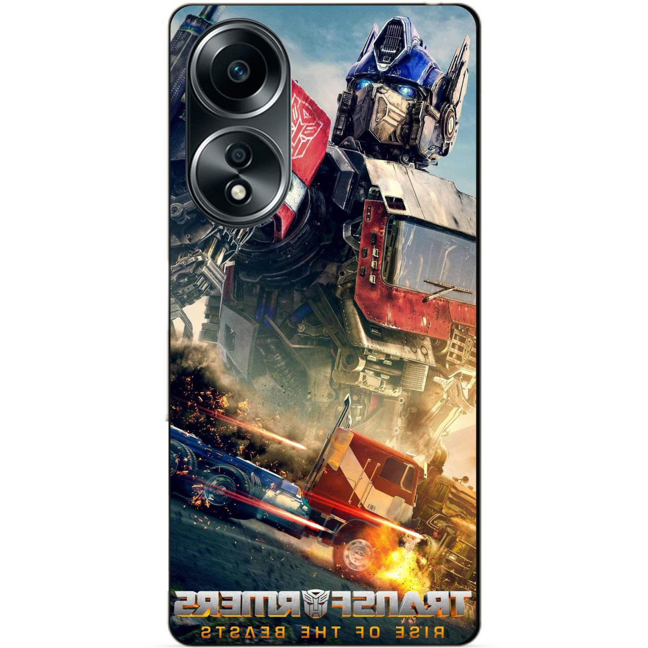 Силіконовий бампер чохол для Oppo A58 з малюнком Оптимус Прайм Трансформери Transformers