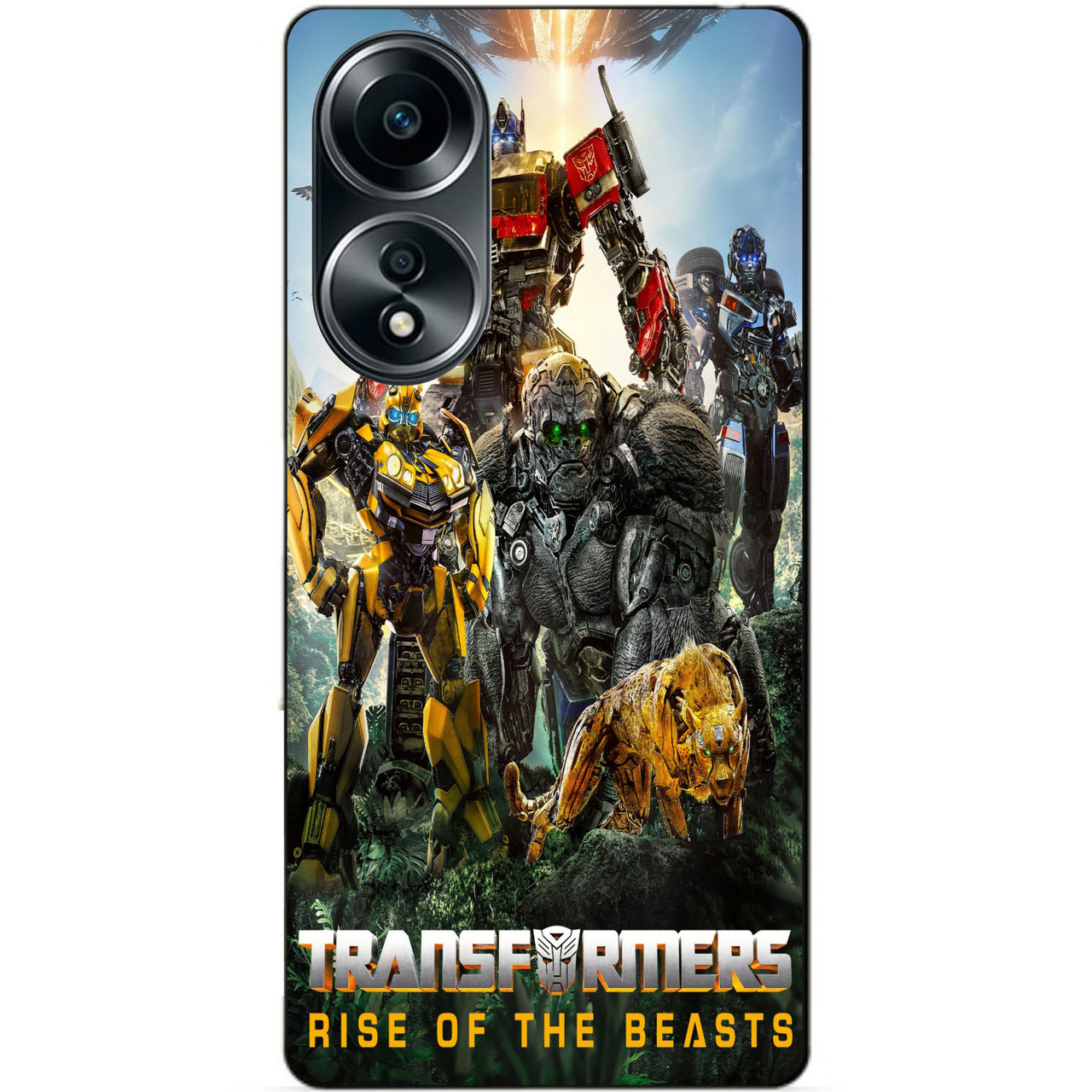 Силіконовий бампер чохол для Oppo A58 з картинкою Трансформери Transformers Звероботи