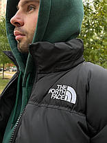 Зимовий Пуховик TNF 700 The North Face Black Nuptse Куртка Нор Фейс унісекс чорна з капюшоном, фото 3