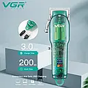 Акумуляторна бездротова машинка для стриження волосся VGR V-660 з LED-дисплеєм, фото 6