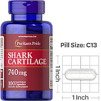 Для суглобів Puritan's Pride Shark Cartilage 740 mg 100 кап
