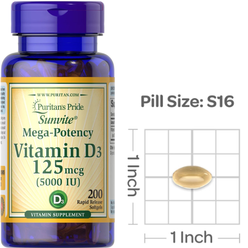 Вітамін Д Puritan's Pride Vitamin D3 125 mcg 200 капс