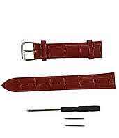 Ремешок для часов универсальный Genuine Leather Croco 14мм - красный