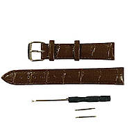 Ремешок для часов универсальный Genuine Leather Croco 16мм- коричневый