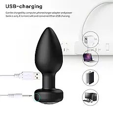 Анальне пробка з пультом дистанційного керування вібратор USB BF, фото 5