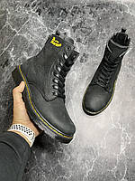 Зимние мужские ботинки на меху серые Dr. Martens Air Wair