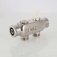Колектор неірж Valtec для води з міжосьовою відстанню виходів 50 мм 1"х2 вих 3/4" нар VTc.510.SS.060403