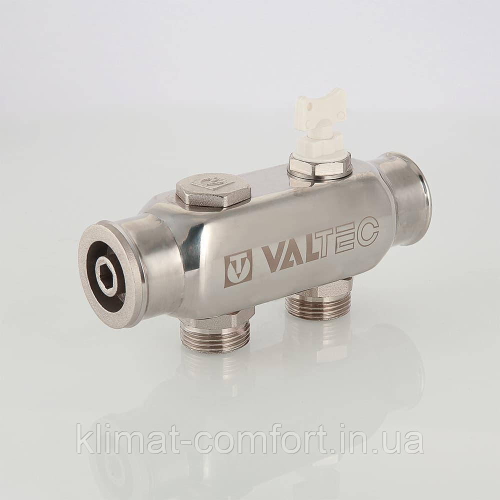 Колектор неірж Valtec для води з міжосьовою відстанню виходів 50 мм 1"х2 вих 3/4" нар VTc.510.SS.060403