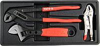 Вклад к ящику с инструментом YATO с зажимными і переставными клещами, разводным ключом,.YT-55473 ,