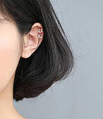 Асиметричні сережки гвоздики "Луна та Зірка" з фіанітами — срібне покриття 925 проби EGYPT SILVER