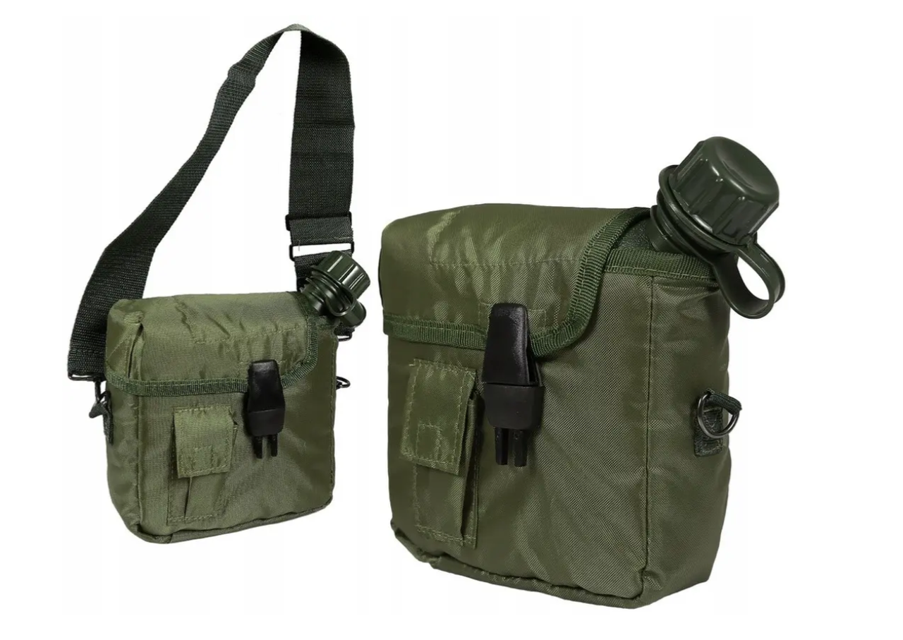 Фляга армійська 1,9 літра з чохлом і ременем MIL-TEC США OLIVE 14510001