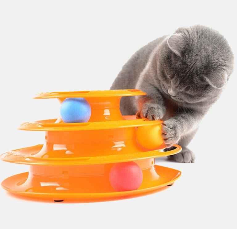 Іграшка для кішок і котів Вежа з кульками 3 рівні Tower of Tracks
