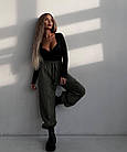 Боді жіноче з чашками і довгим рукавом мікродайвінг Fashion чорне, фото 9