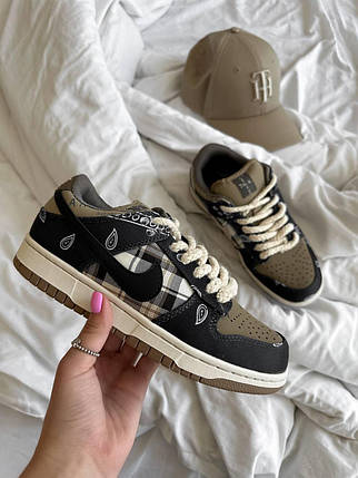 Жіночі Кросівки Nike SB Dunk x Travis Scott Brown Black / Найк СБ Данк Тревіс Скотт Коричневі з Чорним, фото 1