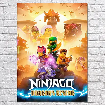 Плакат "Ніндзяго: Повстання драконів, Ninjago: Dragons Rising (2023)", 60×43см, фото 2