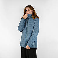 Женская демисезонная стеганая куртка на синтепоне с капюшоном Tovta (Венгрия) Голубой XL