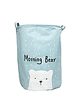 Кошик для іграшок "hello my bear" 1004, блакитна, фото 3