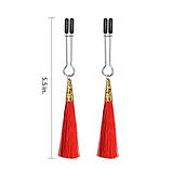 Затискачі для сосків — Bondage Fetish Glamor Tassel Nipple Clamp Red, фото 4