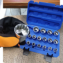 Набір головок SPLINE 8-32 мм, 1/2", 19ед. VT13777 VIKTEC