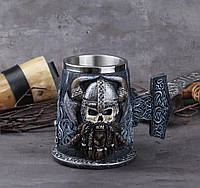 Кружка Викинг, пивной бокал воина, чашка в скандинавском стиле воина Викинга 500 мл