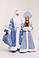 Елітний костюм Діда Мороза, наряд Святого Миколая, синій жаккард, фото 9