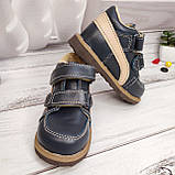 Ортопедичні антиварусні кросівки для лікування косолапія на хлопчика Ортекс синій розмір 13,5-20см, фото 3