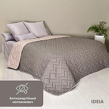 Покривала стьобані 220*240 євро розмір мікрофібра, двостороннє покривало якісне Сірий Бежевий