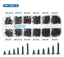 Набір Саморізів 600шт/M1.2;M1.4 з Потайною Шляпкою та Викруткою SPEC (SP-240501)