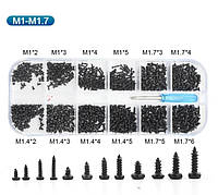 Саморезы с Полукруглой Головкой M1, M1.4, M1.7 + Отвертка Набор 601 шт SPEC (SP-240512)