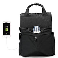 Рюкзак городской Tigernu T-B3355 для ноутбука 14" с USB объем 17л. (кодовый замок в подарок) Черный