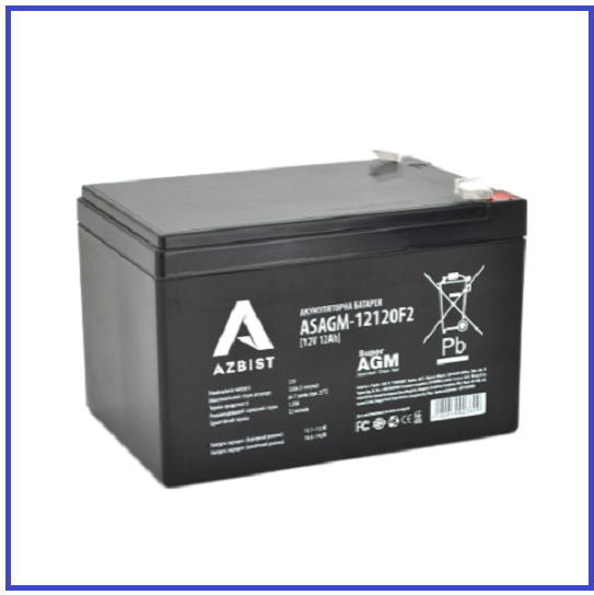 Акумулятор AZBIST Super AGM ASAGM-12120F2 Black Case 12V 12Ah (151х98х95(101)