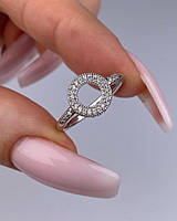 Серебряное кольцо женское Мода с белыми фианитами