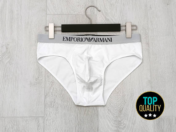 Чоловічі труси сліпи Emporio Armani білі. Повномірна модель. Преміум якість., фото 1