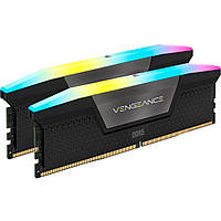 Модуль памяти для компьютера DDR5 32GB (2x16GB) 6000 MHz Vengeance RGB Black Corsair (CMH32GX5M2D6000C36)