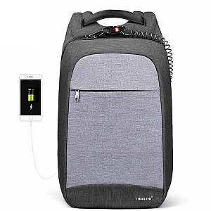 Рюкзак міський Tigernu T-B3335 для ноутбука 15.6" з USB  об'єм 20л. Світло-сірий