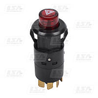 Кнопка сигналiзацiї аварiйної Газель,ВАЗ,ЗIЛ,КамАЗ (7конт.,12 Вт) (LSA) 24.3710
