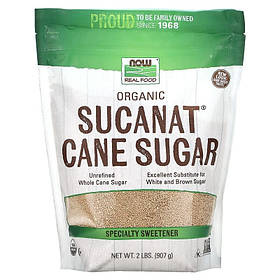 Тростинний цукор NOW Foods, Real Food "Certified Organic Sucanat Cane Sugar" (907 г)