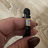 Браслет плетений із вставками Псалом 90 (срібло+позолота), фото 4