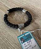 Браслет плетений із вставками Псалом 90 (срібло+позолота), фото 3